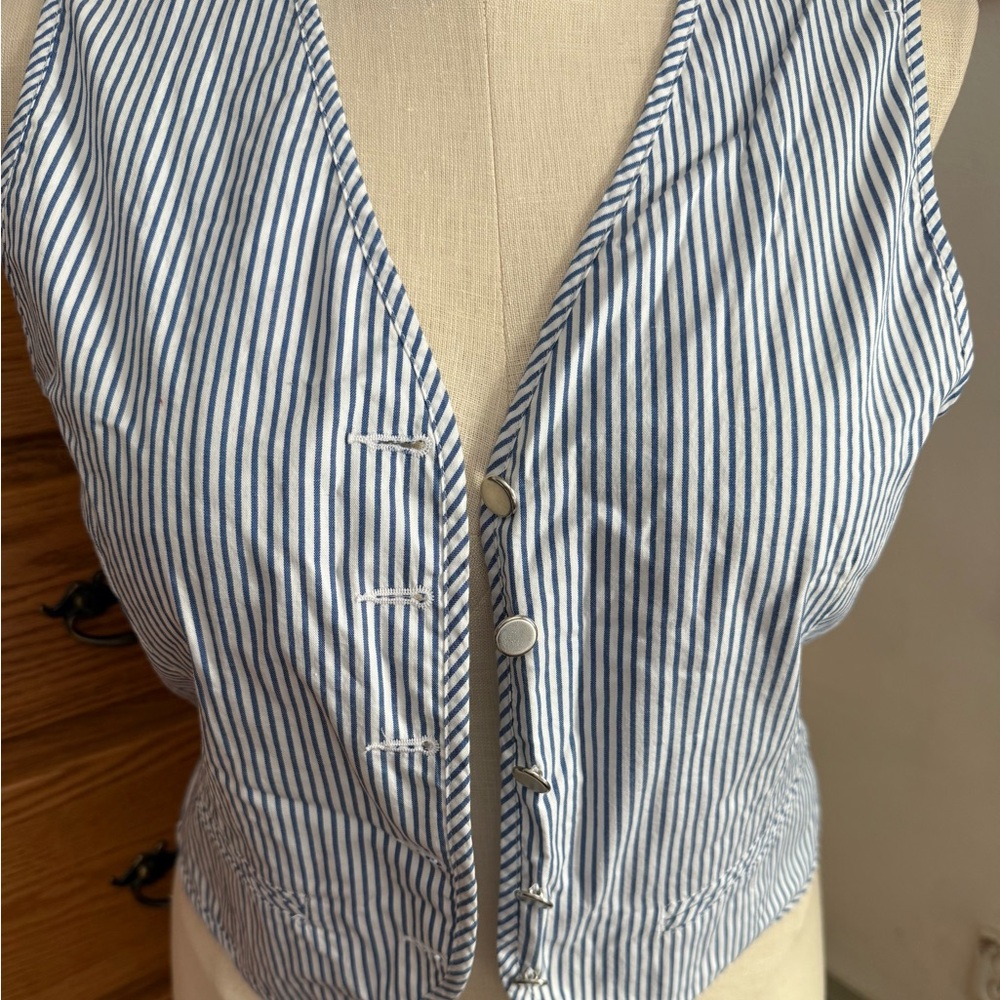 Women's medium striped cotton vest